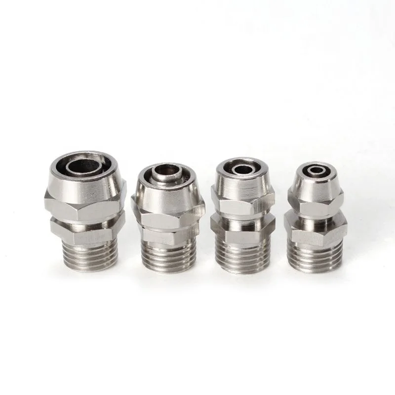 
PC 8mm Pneumatic Parts Quick Twist Pipe Fittings Copper Nickel Plated Coupling Lock Nuts Air Compressor Hose Fittings 