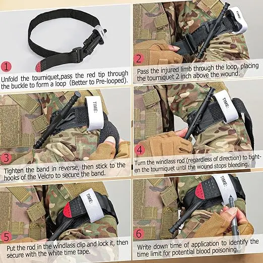 High Quality Outdoor Combat Tactical Hemostatic Disposable emergency survival CAT Tourniquet