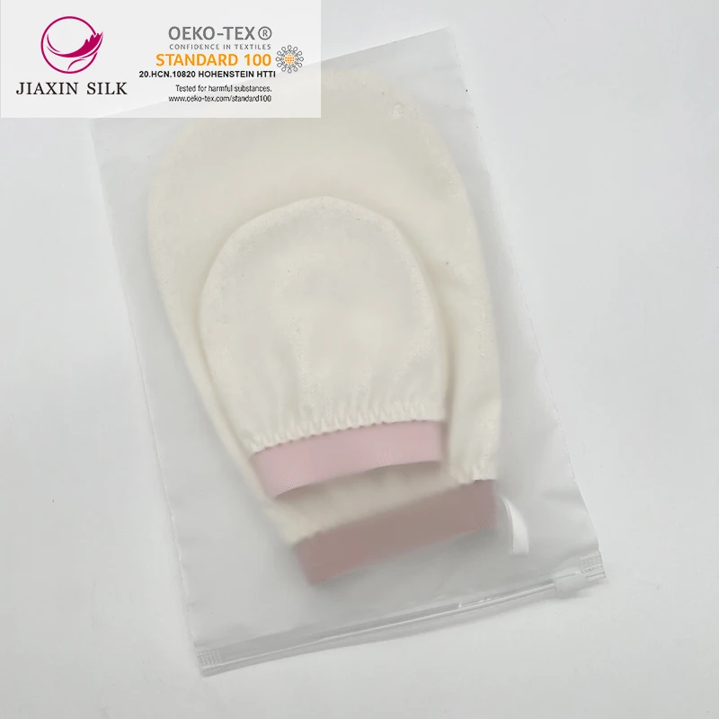 Long Bath Body exfoliating mitt 100% silk exfoliating mitt organic bath gloves body scrubber removes dead skin