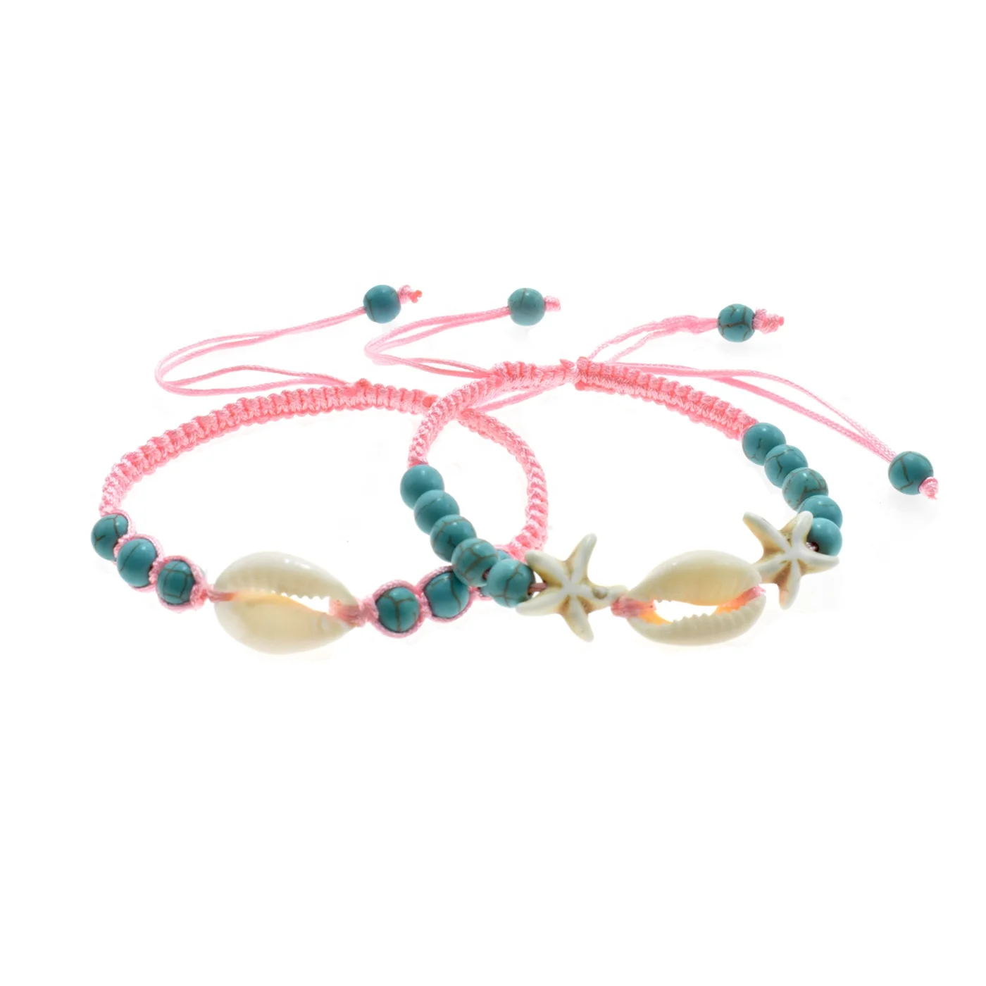Sweet Bohemian Starfish Beaded Bracelet Shell Mexican Adjustable Handmade Bracelet  For Women Girls
