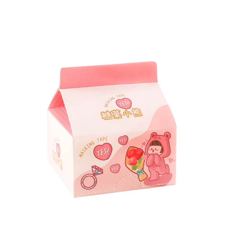 Creative Cute Milk Juice Beverage Box Design Stationary Sticky Notes Customized Cute Cartoon Sticky Notes