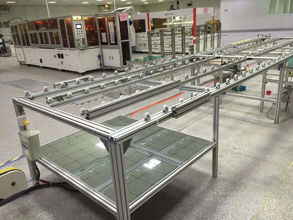 Solar cell laying up table and automatic lay up line for making PV panels used in solar panel production line
