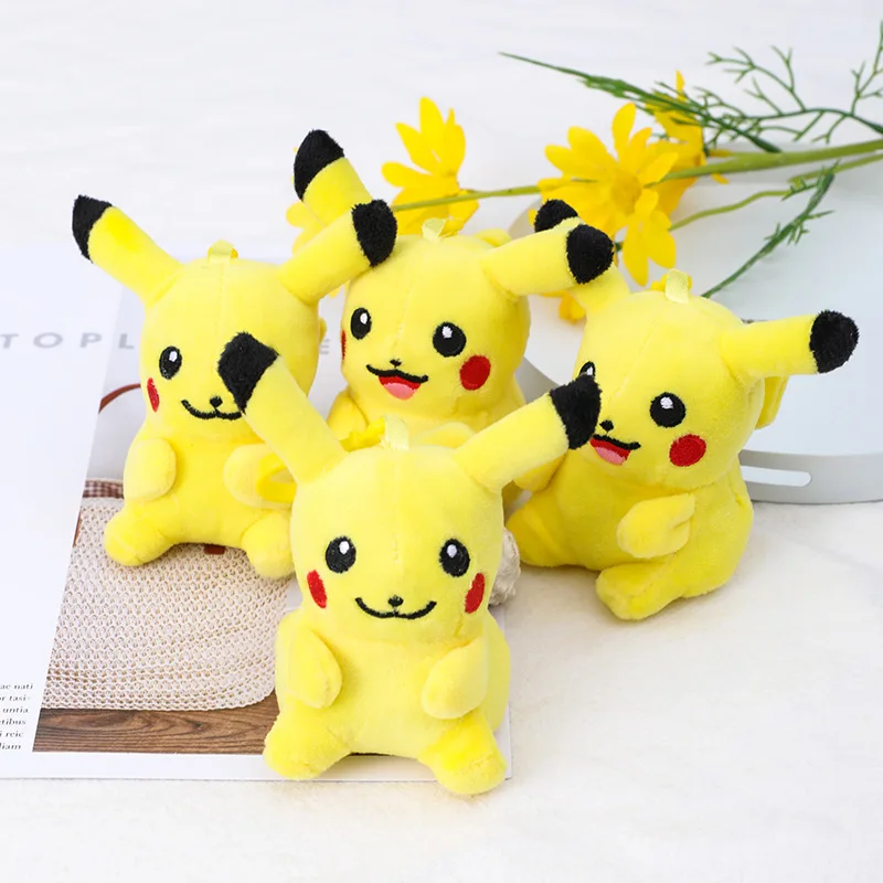 10cm Anime Cute Mimikyu Keychain Plush Stuffed Pikachu Gengar Cartoon Toys Soft Stuffed Animal Toy Doll Gift