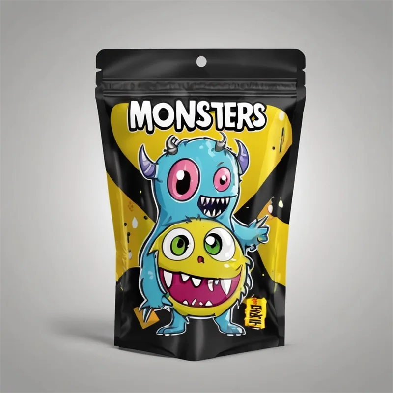 Eco Friendly Recyclable Gummies Edible Packaging Plastic Zipper Custom Stand Up Pouch Mylar Bags