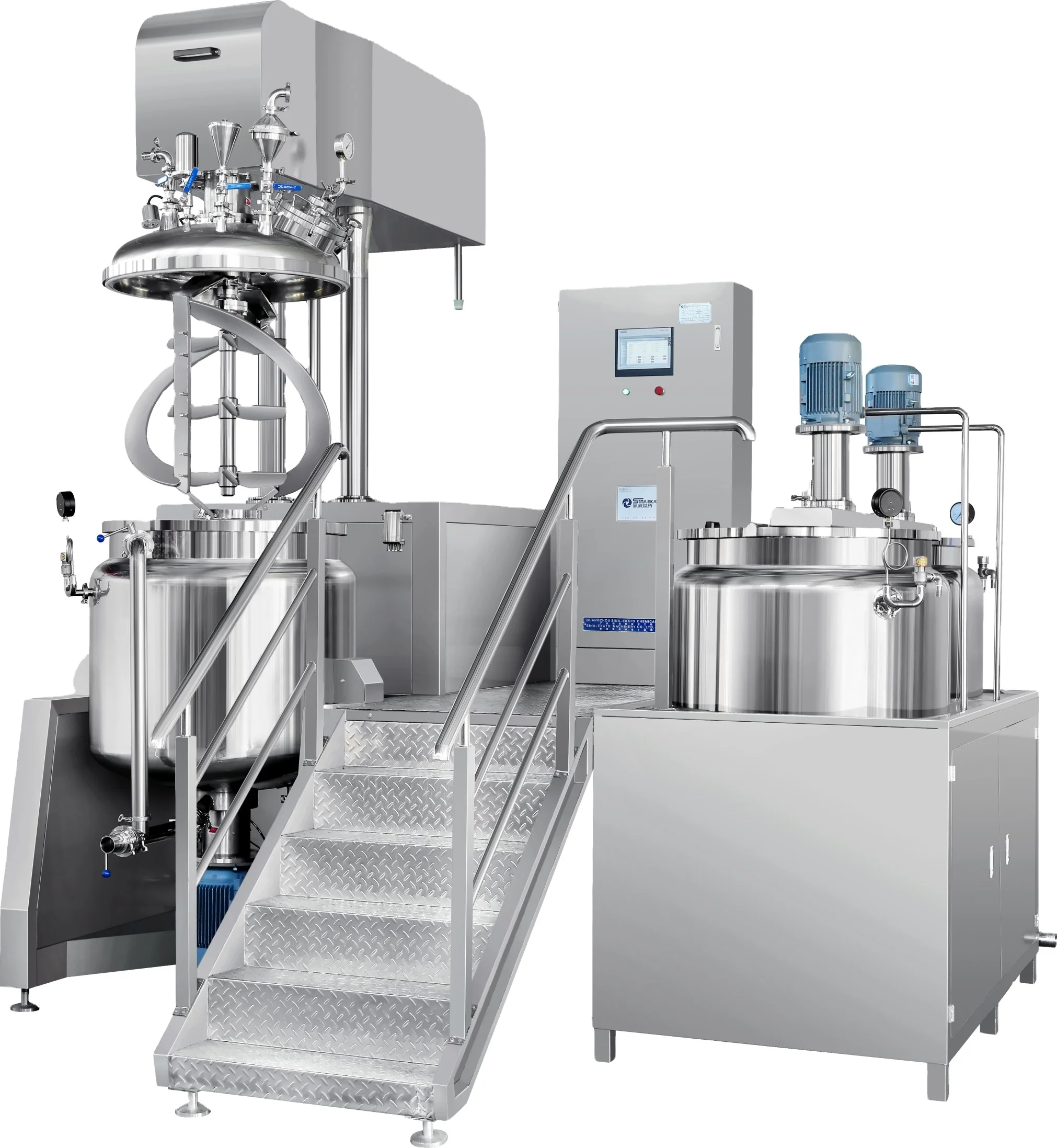 Factory price 200L hydraulic lifting Vacuum Emulsifying mixer liquid soap making machine cosmetic detergent