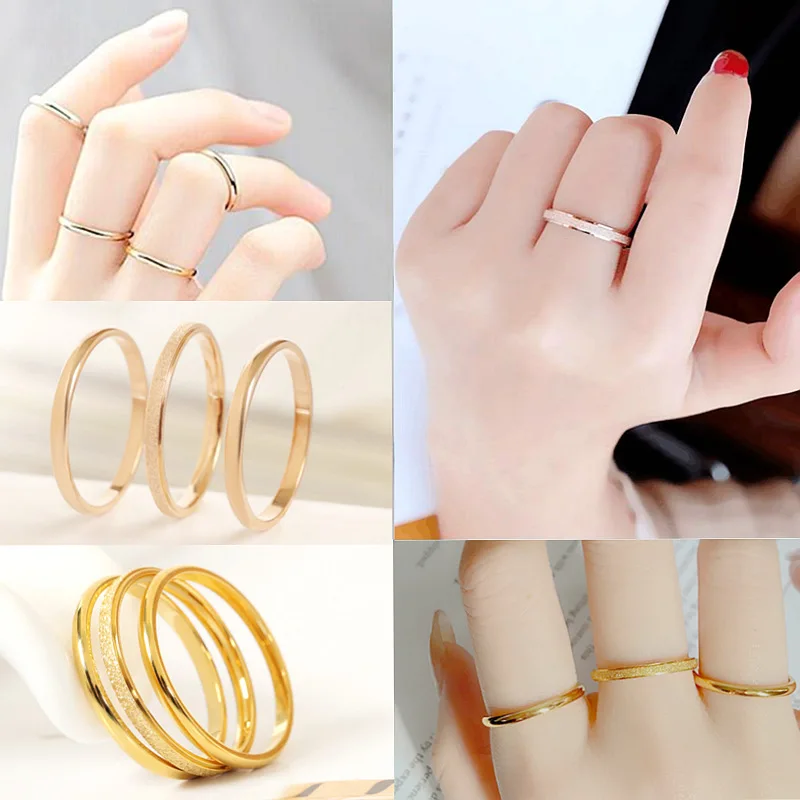 5colors 6mm Fashion Jewelry Wholesale Cheap Stainless Steel Jewelry Couple Jewelry Frosted Rings Valentine Gifts Wedding Rings