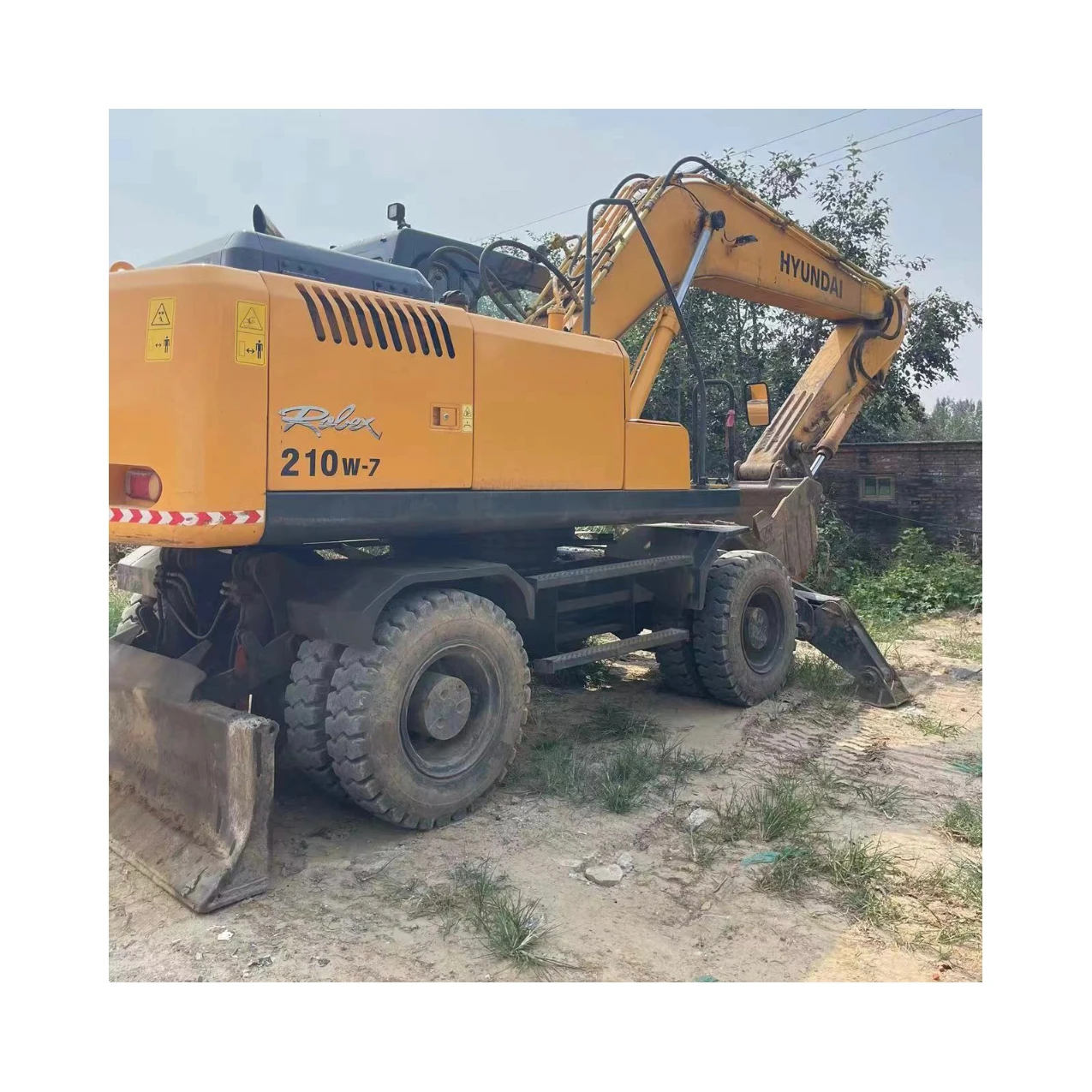 PENGJING большая промышленная техника подержанный колесный экскаватор HYUNDAI 210W-7 экскаваторная строительная распродажа