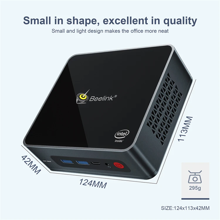Beelink U59 Win dows 10 Mini PC Intel Jasper Lake N5095 Dual HDMI 4K Output Wifi BT Support HDD