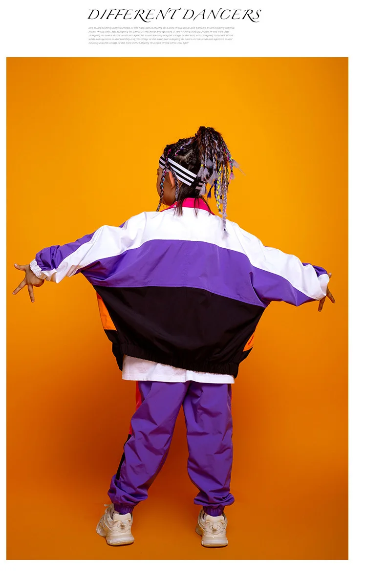 Wholesale Fashion Design Performance Wear Jazz Dance Hip Hop Zipper Jackets for Girls and Boys Teen Boys Clothing Set