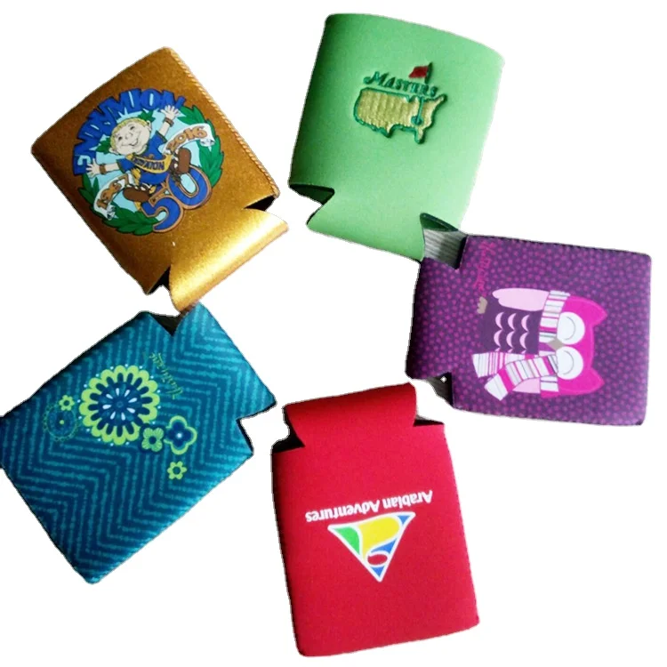 Custom Logo Printed Can Cooler Neoprene 375Ml Beer Can holder  12oZ Sublimation  Neoprene Stubby Holder lank Stubby Coolers