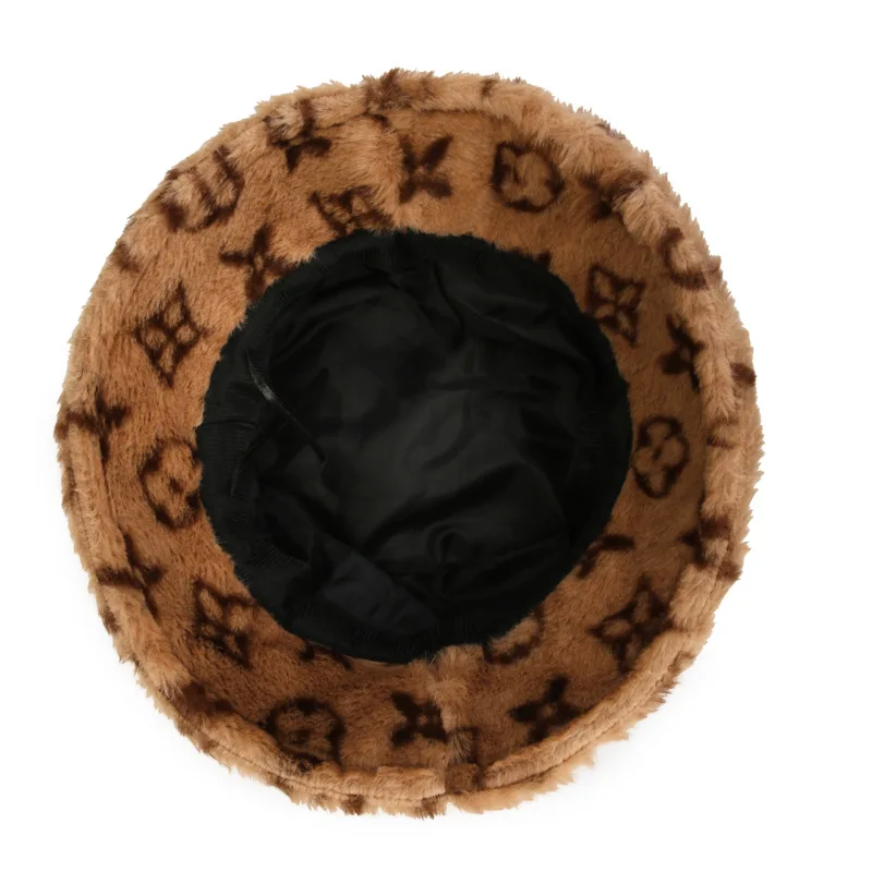 RTS Latest Faux Fur Warm Bucket Hats High Quality Acrylic Women Winter Hats Plush Knitted Hat Outdoor Gorras
