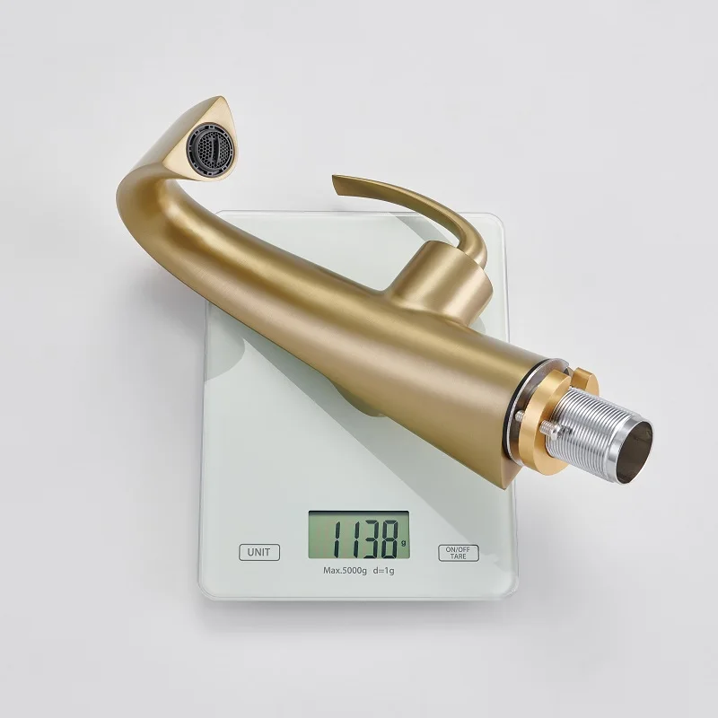 New Fashion Brushed Gold Home Bathroom Faucet Wash Basin Faucet