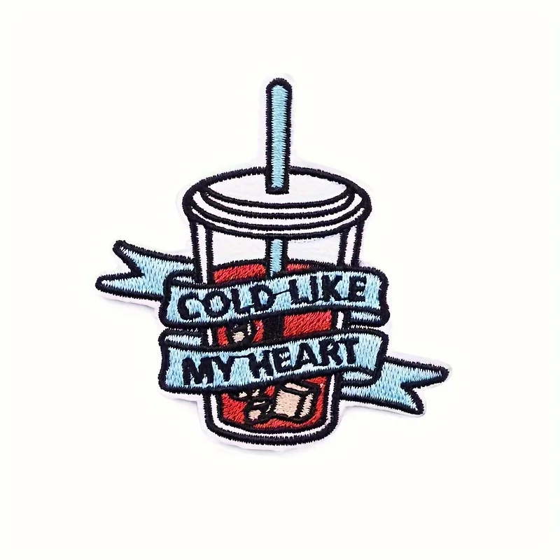 Fashion embroidery patch back glue clothing accessories cartoon cartoon coffee exquisite cloth patch