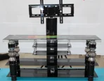 Adjustable Hot Bending 32-75 Inch Glass TV Stand Living Room Furniture Modern Contemporary 1 Set Home Furniture TV Cabinet