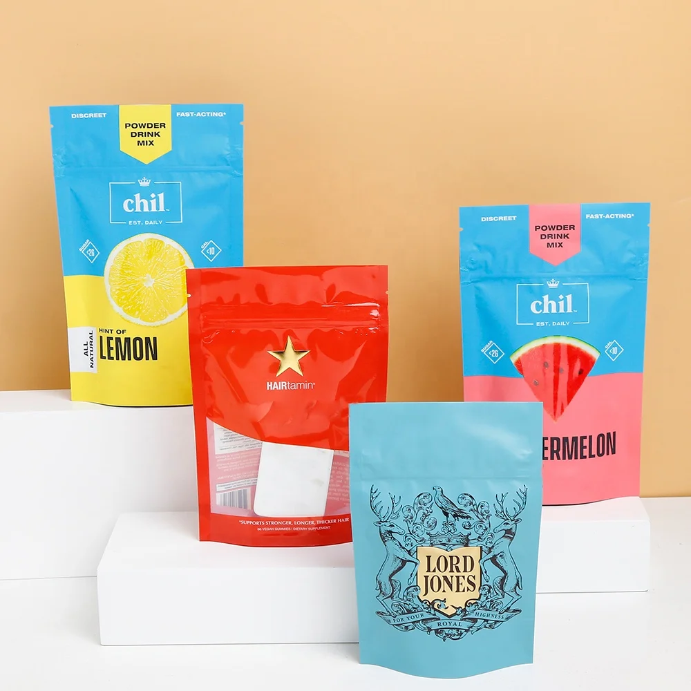 Hot stamp gravure printed aseptic filling bags food grade aluminum foil retort mango juice in aseptic bags CR stand up pouches