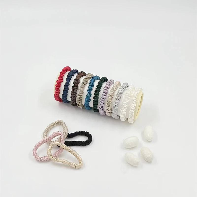 Оптовая продажа аксессуары для волос 19 мм 100% шелковые резинки эластичные узкие на заказ девушек и