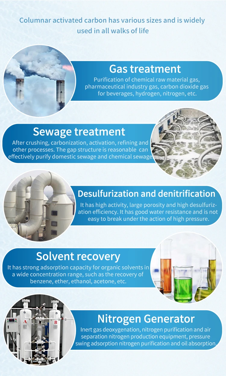 Manufacture Cylinder Columnar Carbon Activated / Activated Carbon To Elimination H2S
