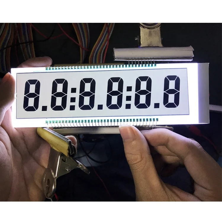Dispensing Pump LCD Glass Board Panel 7segment 56 66 70 Pin 6 Digit 7 Segment LCD Display For Fuel Dispenser