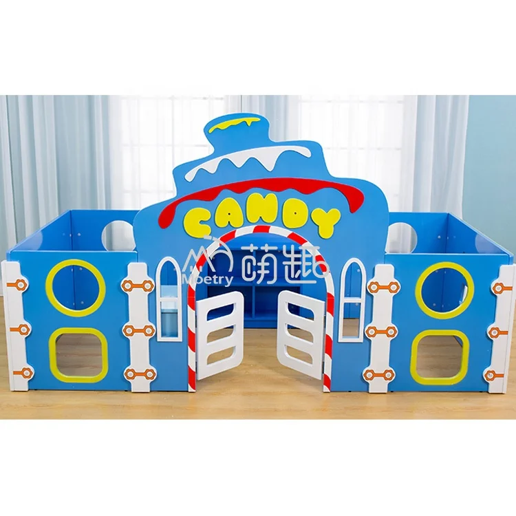 Moetry Kids Candy Pastry Play House Wooden Indoor Playground Pretend Role Play Furniture