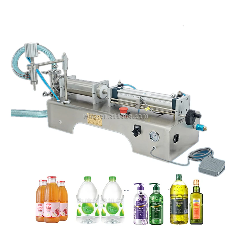 10-5000ml Horizontal Pneumatic Water Alcohol Honey Laundry Detergent Washing Liquid Filling Machine
