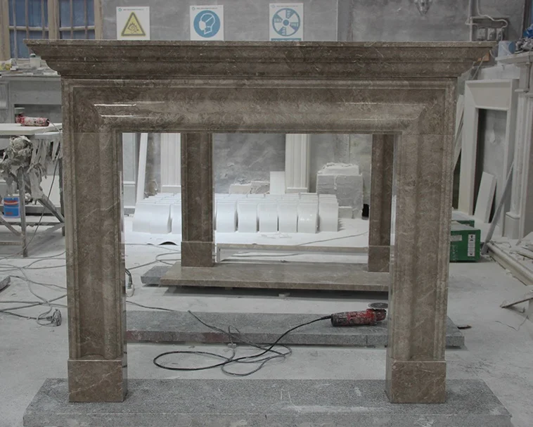 Turkish Dora Cloud Anatolian Grey Natural Marble Artisan Fireplaces Surround