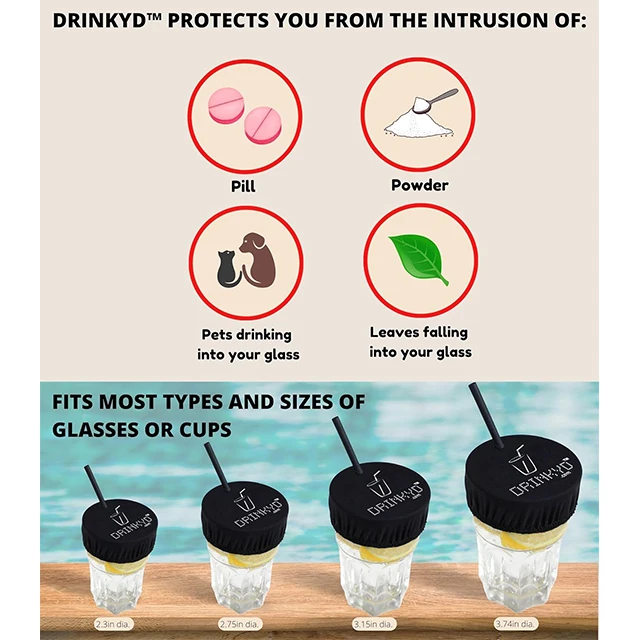 In stock  drink cover low MOQ custom acceptable hot sale  cup cover drink cover reuse spiking prevention in Bar