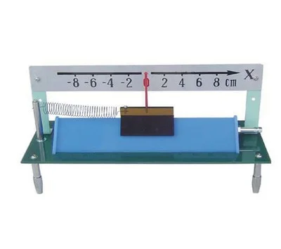Laboratory equipment spring vibrator on linear air track for education