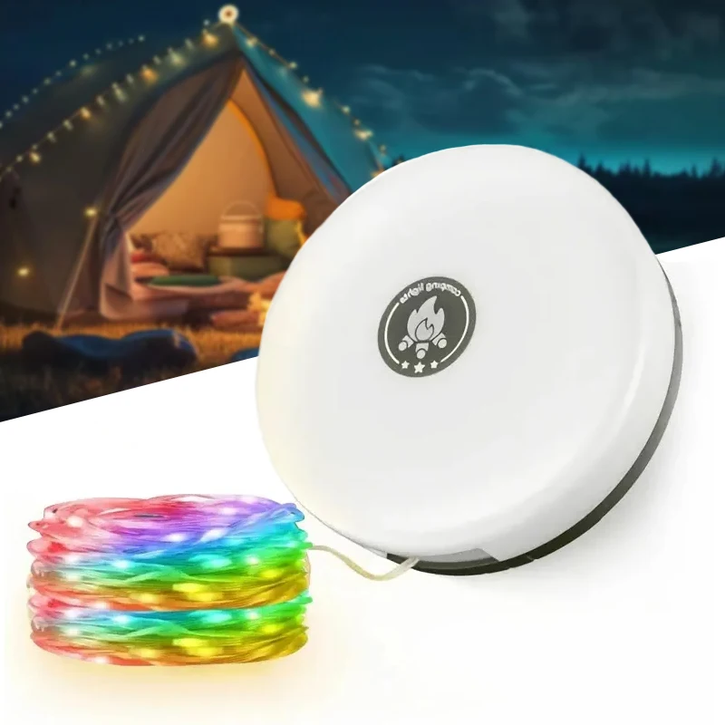 RGB Красочный Светодиодный фонарь для кемпинга с фонариком палатки Декор USB перезаряжаемая Магнитная уличная лампа Водонепроницаемая