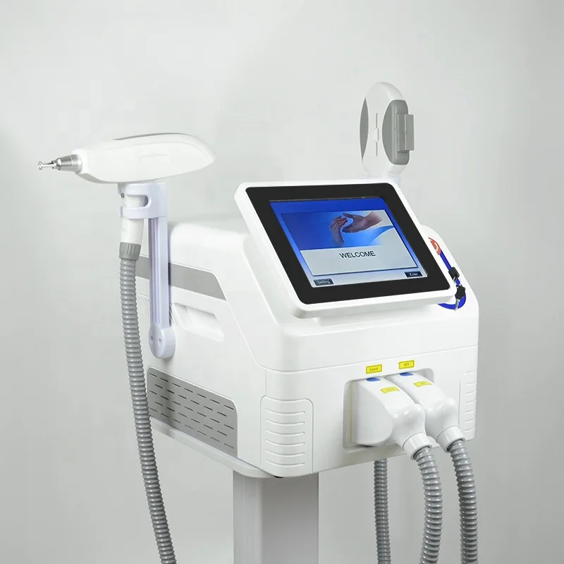 Nd yag laser tattoo removal and opt ipl hair removal laser hair 2 ni 1 beauty machine