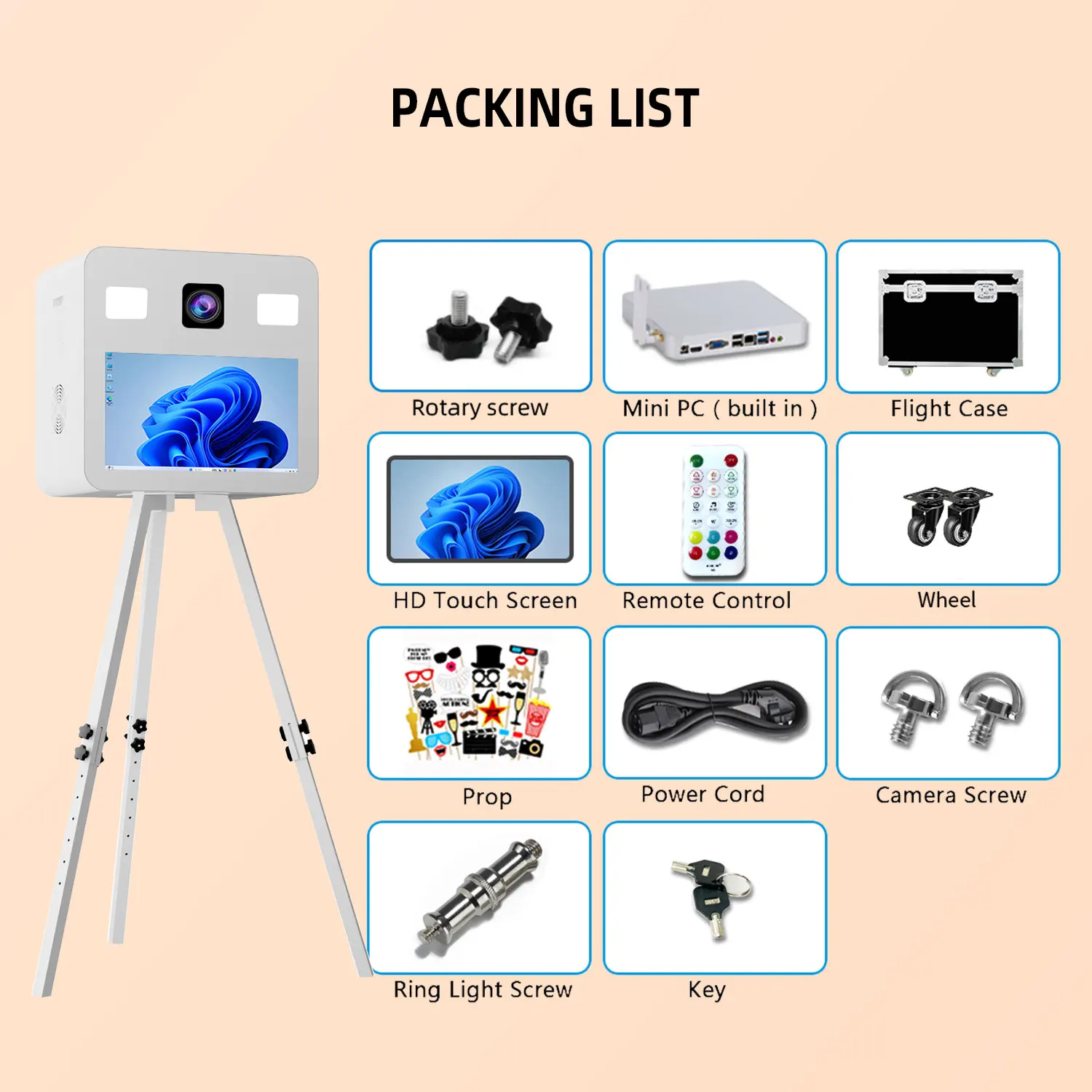 Virtuous 21.5 Inch Dslr Photo Booth With Selfie Photo Booth And Various Heights Can Be Adjusted For Insurance Shop