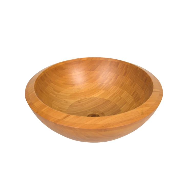 BAMBKIN round vessel sinks wash basin bathroom sink vanity bamboo basin sink