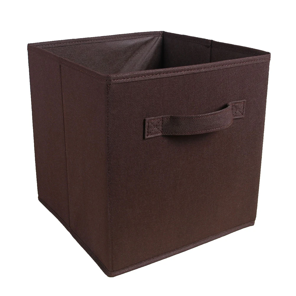 
High Quality Foldable Non Woven Fabric Storage Box Toy Reusable Storage Box Custom Cube Chest Basket Home Organizer With Handle 