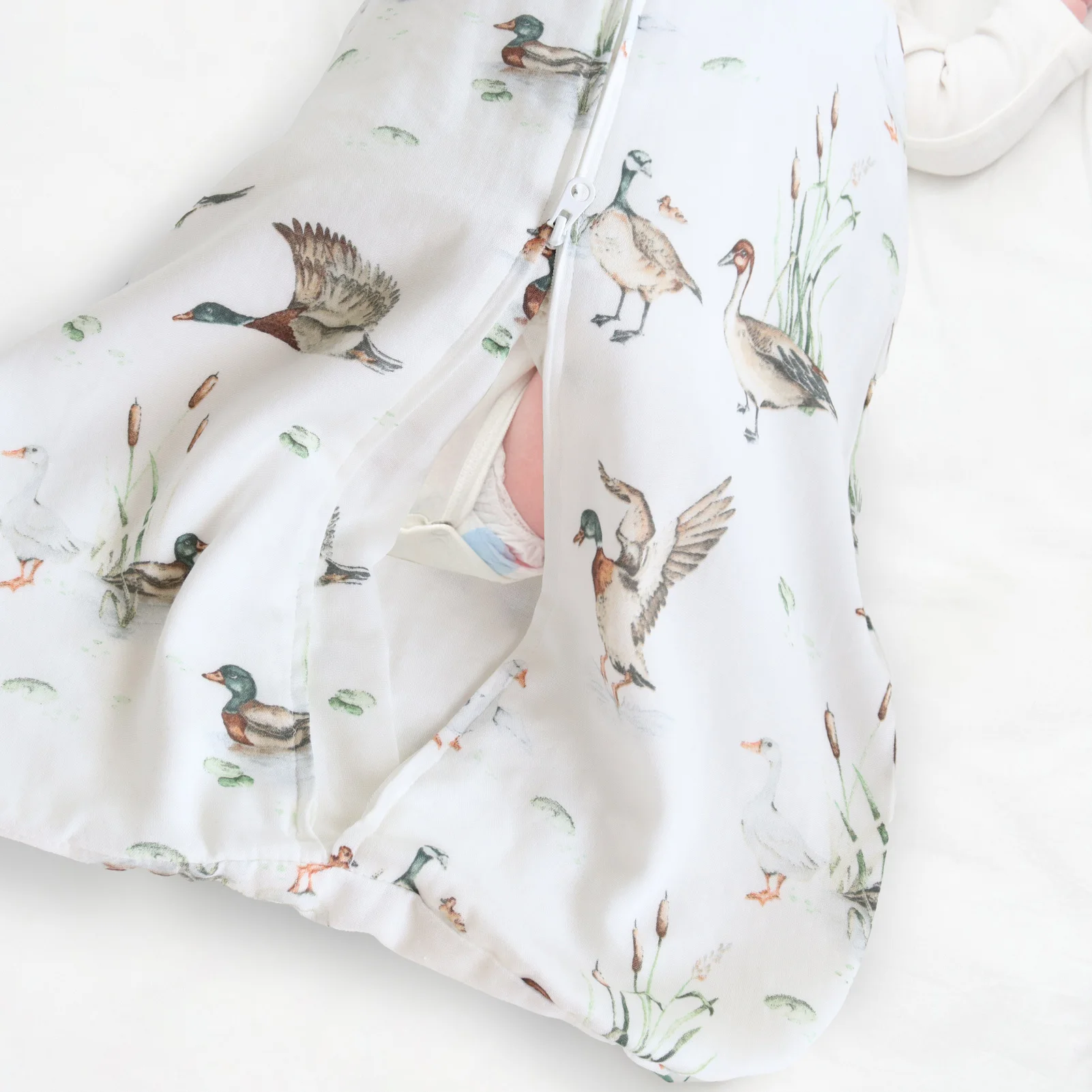 Top Quality Fashion Duck Sleeveless Double Zippers  Newborn Soft Bamboo Cotton Baby Muslin Sleeping Sack Wearable Blanket