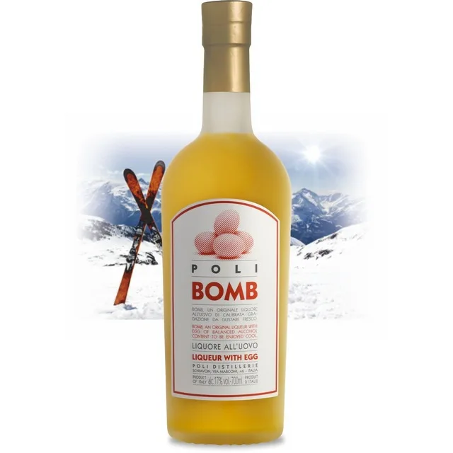 High quality Italian Egg Liqueur Poli Bomb 700 ml alcoholic digestive beverage for retail