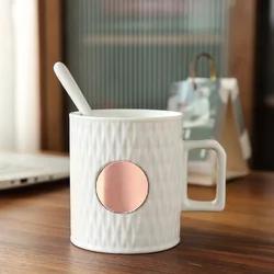 Korea Simba copper seal engraved ceramic mug coffee mug