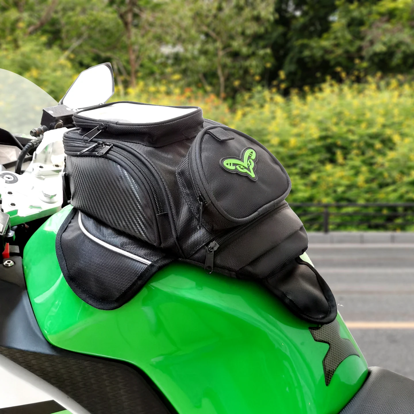 Motorcycle Tank Bag Oil Fuel Bag Magnetic Moto Saddle Luggage GPS Phone Bag Bigger Window Suitcase