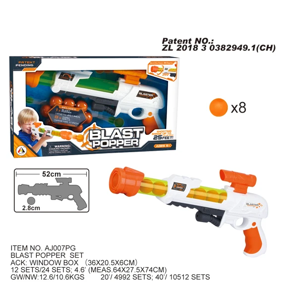 Blast Popper Gun Foam Ball Popper Air Guns & Targets Shooting Game Toy for Kids