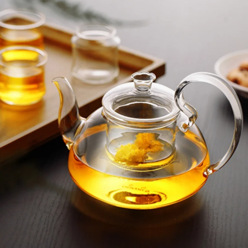 traditional arab style handcraft borosilicate thermal flower tea infusion pot