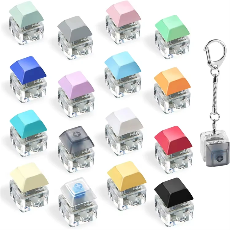 Fidget Toy Fidget Clicker Fidget Keychain Keyboard Decompress Toy Button Stress Relief Gift Keychains For Adults