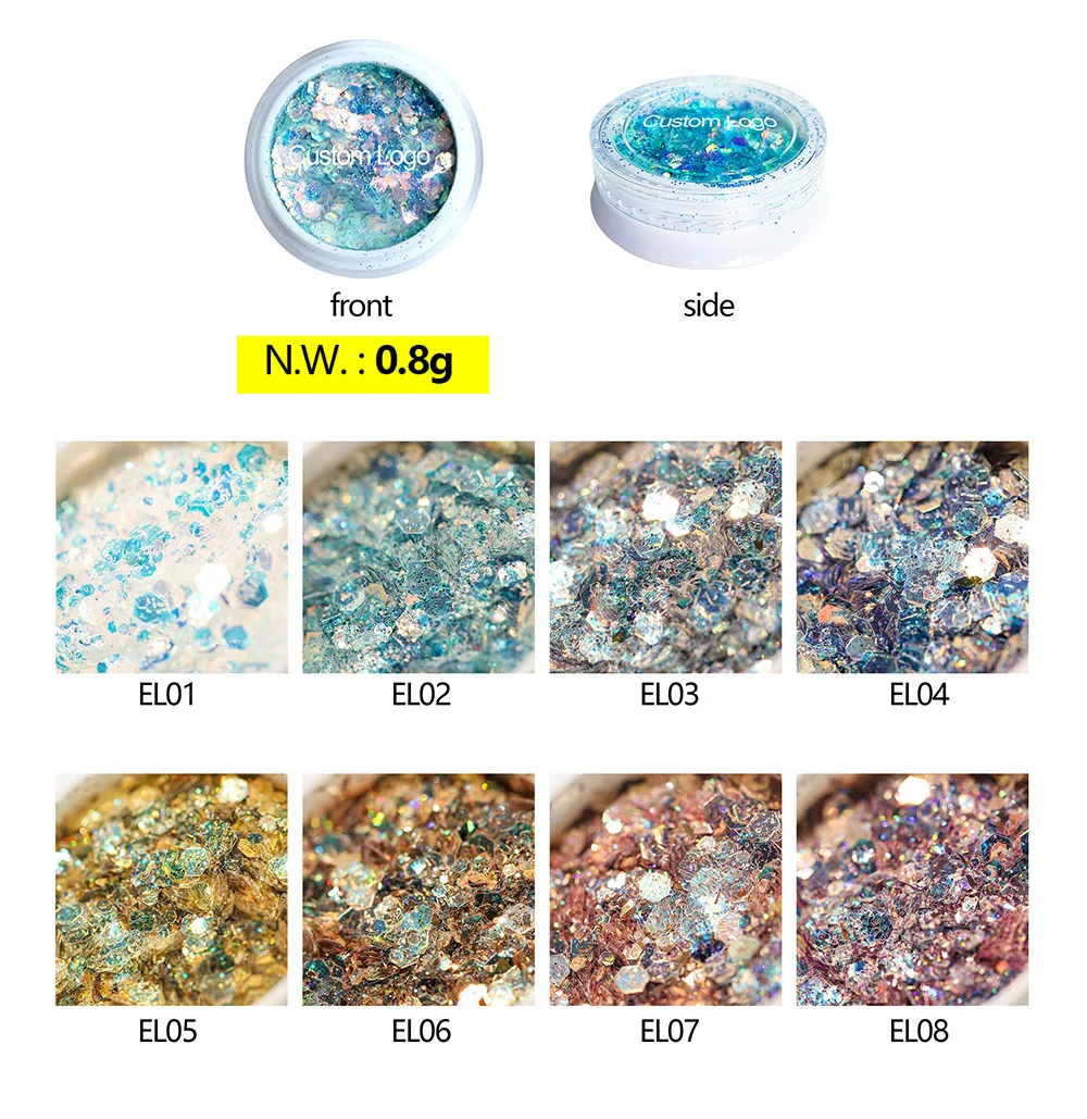 Wholesale 3D Holographic Irregular Chunky Nail Glitter Flakes Shining Iridescent Nail Sequins for Decoration
