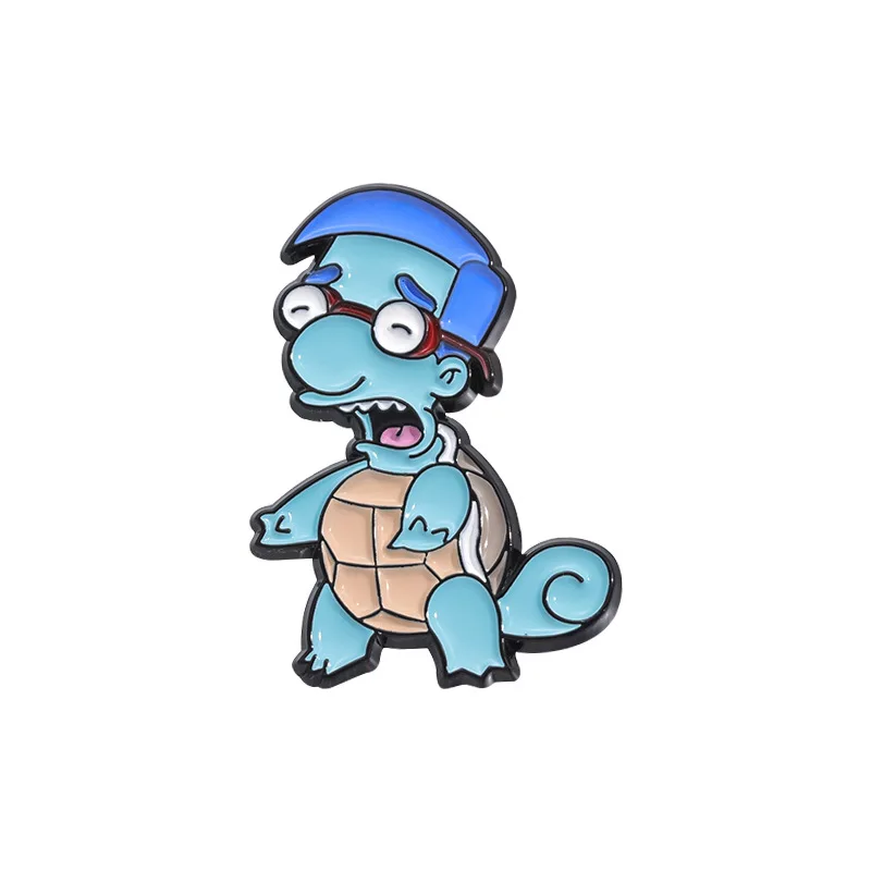 Funny cartoon animals poke monster pins Simp sons USA comedy brooch