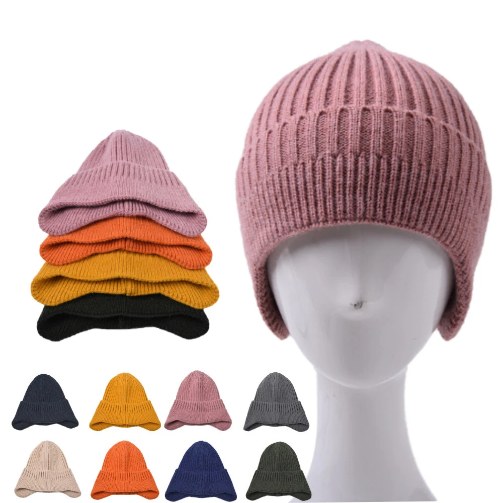 Outdoor Knit Hat Winter Earflap Beanie Warm Winter Hats Cover Ears Skull Watch Cap Beanie Caps for Women Men