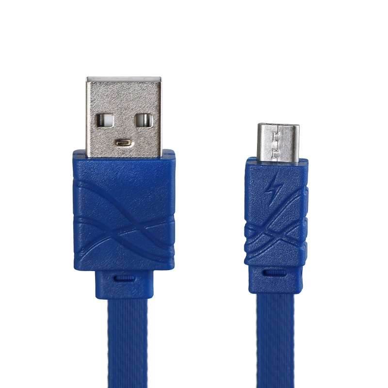 Factory Wholesale Colorful 1M 2M 3M Micro USB Cable Flat Noodle Data Sync Wire Charging Cable for Mini 5Pin Interface