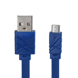 Factory Wholesale Colorful 1M 2M 3M Micro USB Cable Flat Noodle Data Sync Wire Charging Cable for Mini 5Pin Interface