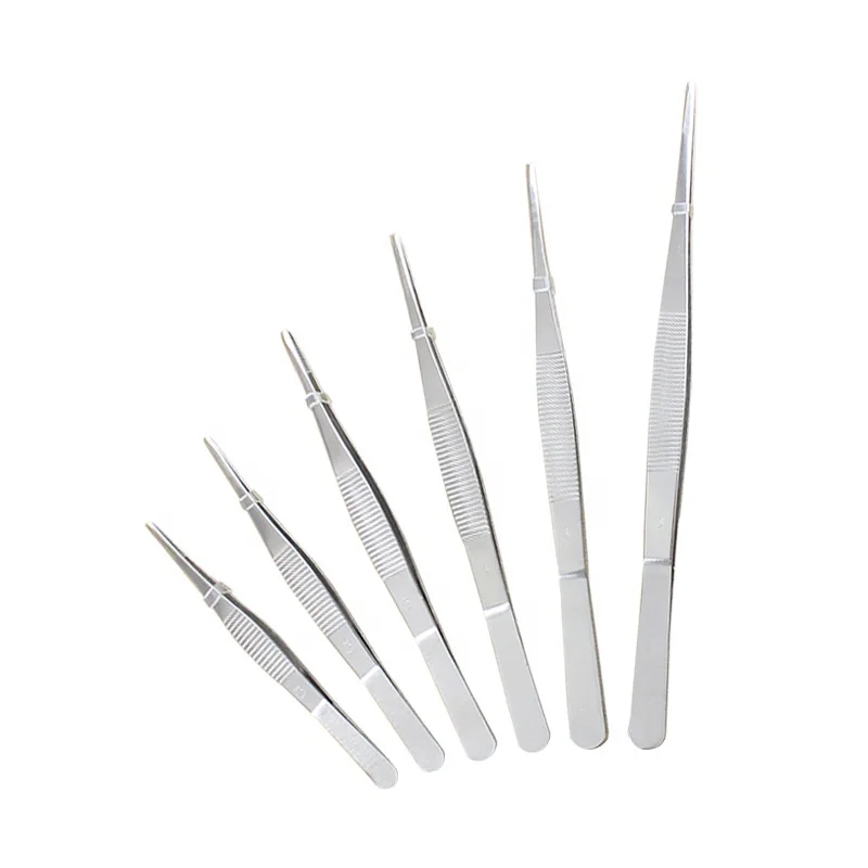 12.5cm 14cm 18cm 20cm 30cm Medical Instruments Anti-static Tweezers Eyelash Extension Curved Stainless Steel Tweezer