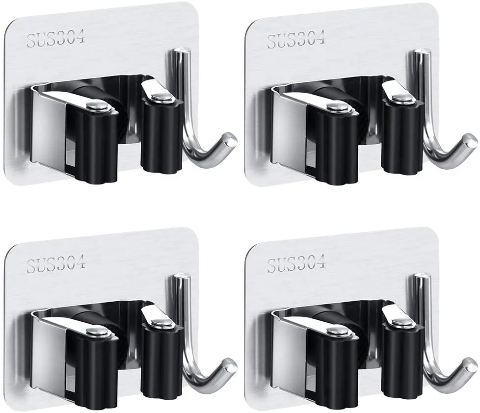 Factory directly wall storage bracket  brooms storage  mop and broom hanger holder with black