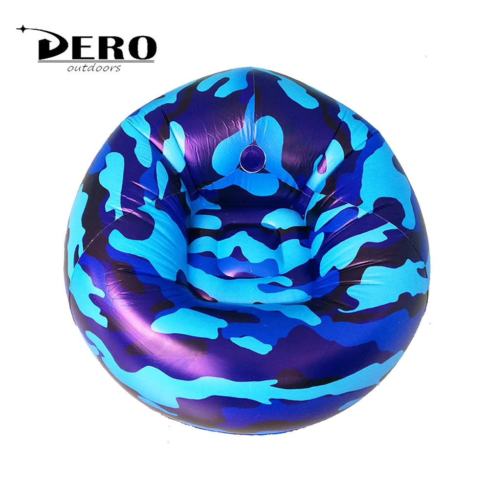 Best selling ball-shape Large full cover printing camouflage coat Design air lazy boy sofa bad fashion inflatable sofa chair