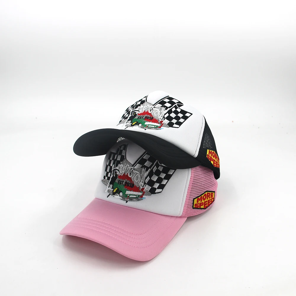 Fashion Plaid Trucker Cap Men Women Classic Checkerboard Pattern Trucker Hat Sunscreen Sports Custom Cap