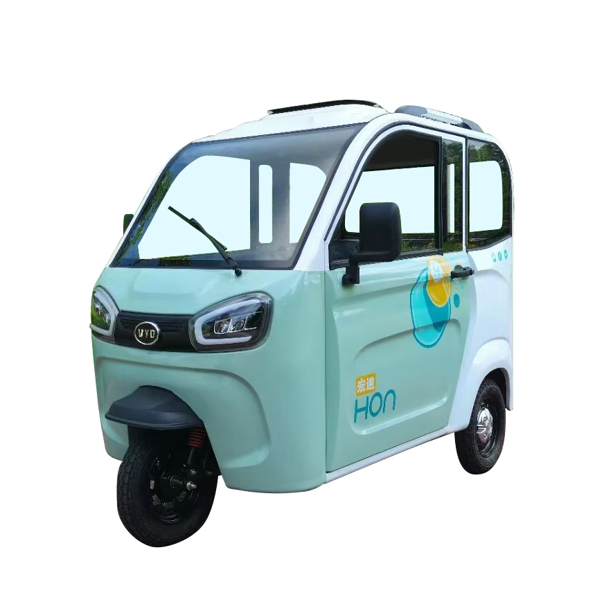 Chinese Supplier 3 Wheel Motorcycle Two Doors Three Seats Closed Cabin Adult Passenger Electric Cabin Tricycle