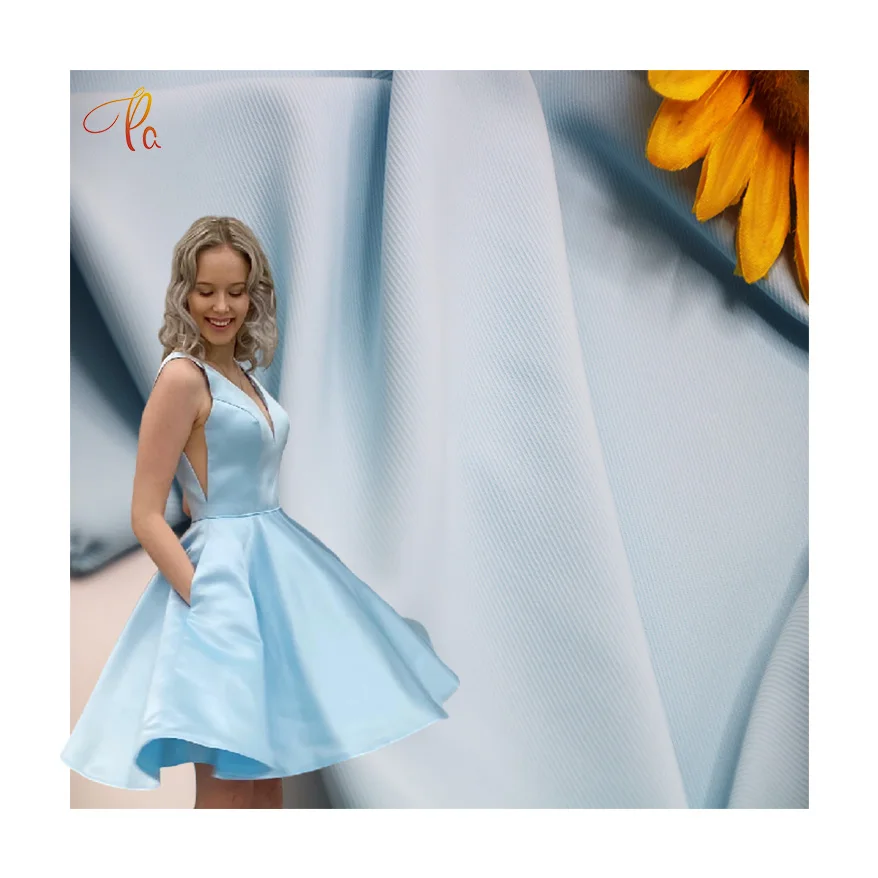 Wholesale duchess bridal satin silk fabric roll 50D 75D satin fabric for wedding dress